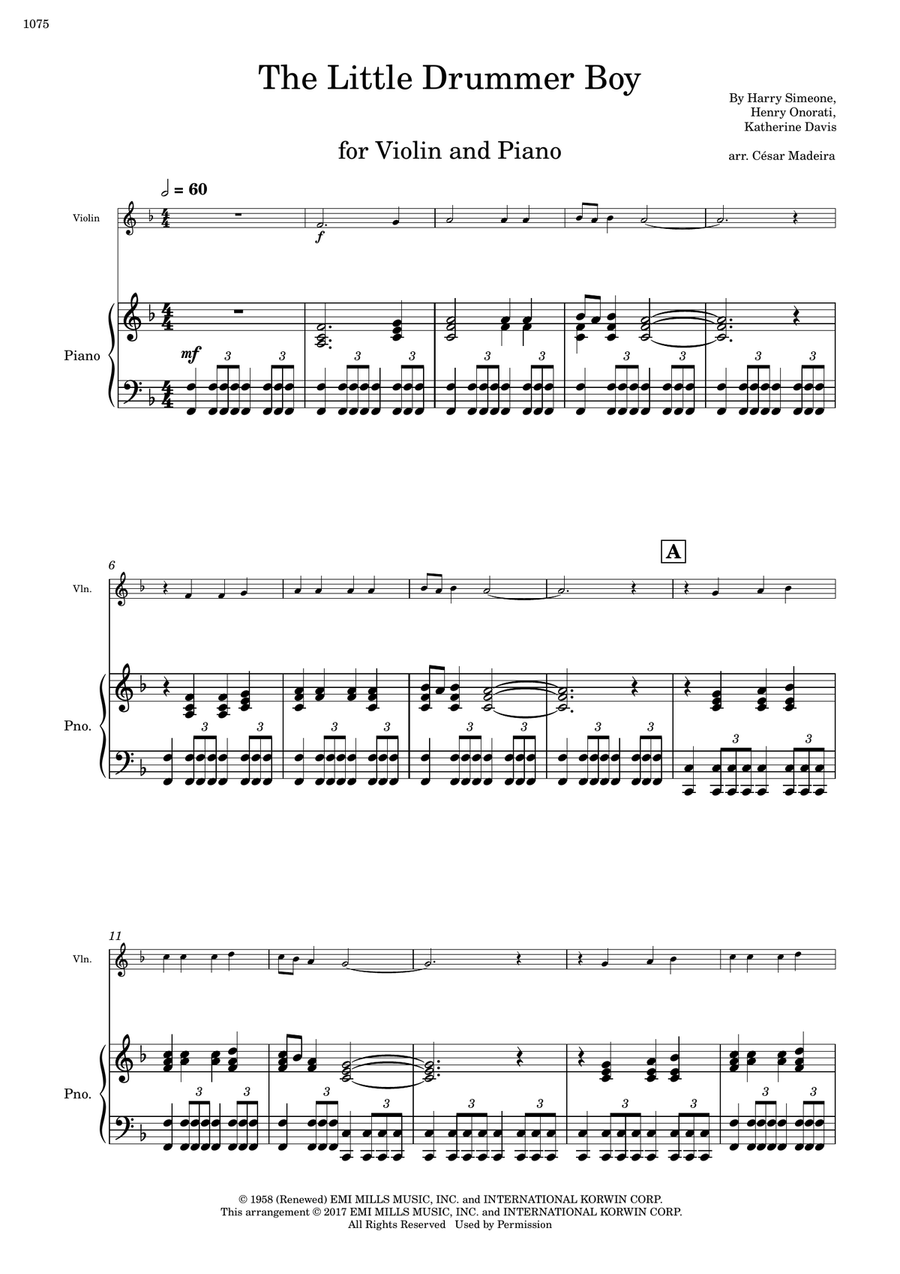 The Little Drummer Boy Violin Solo scores gallery preview page 2