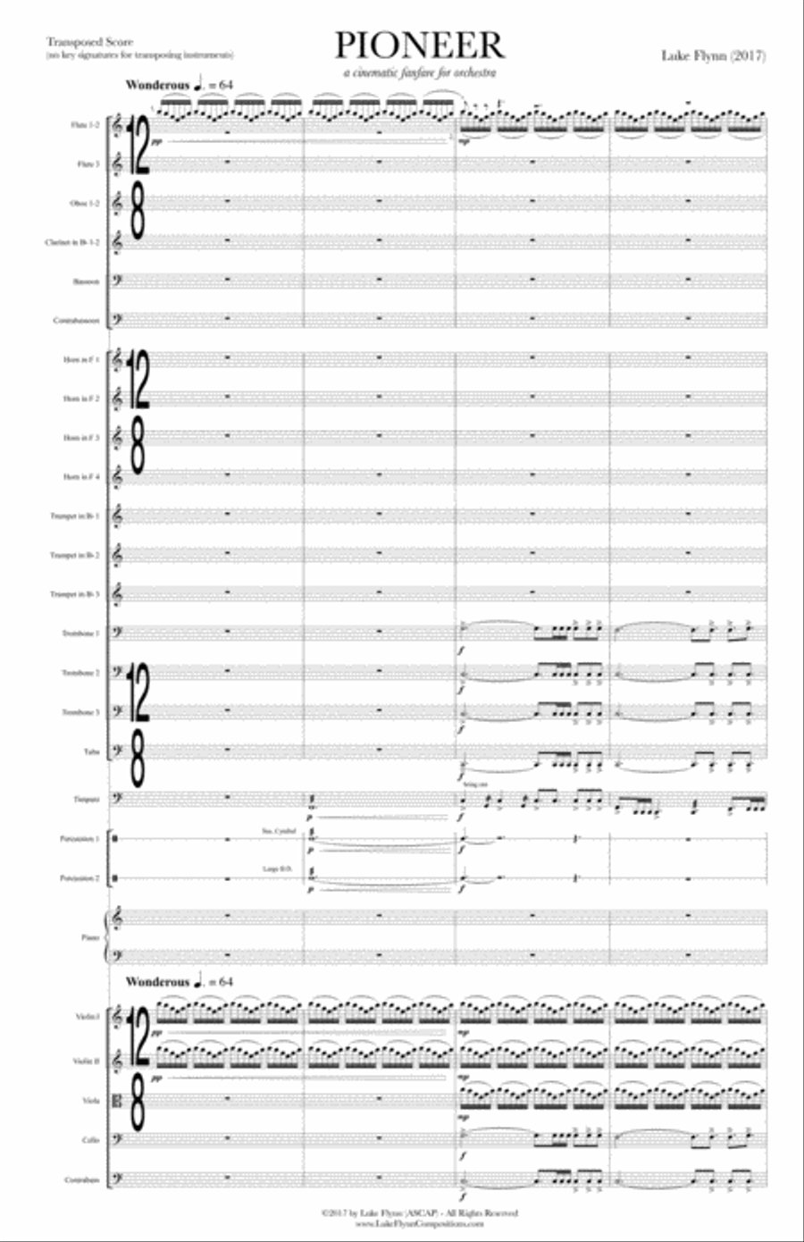 Pioneer (a cinematic fanfare for orchestra) Full Orchestra scores gallery preview page 5