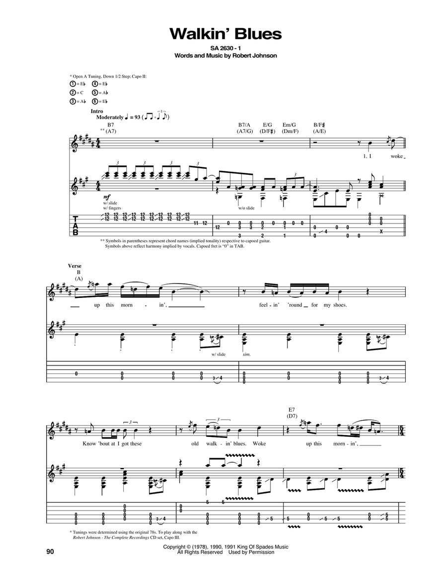Walkin' Blues Acoustic Guitar scores gallery preview page 1