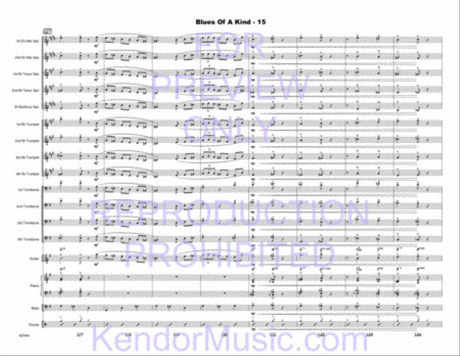 Blues Of A Kind (Full Score) Jazz Ensemble scores gallery preview page 17