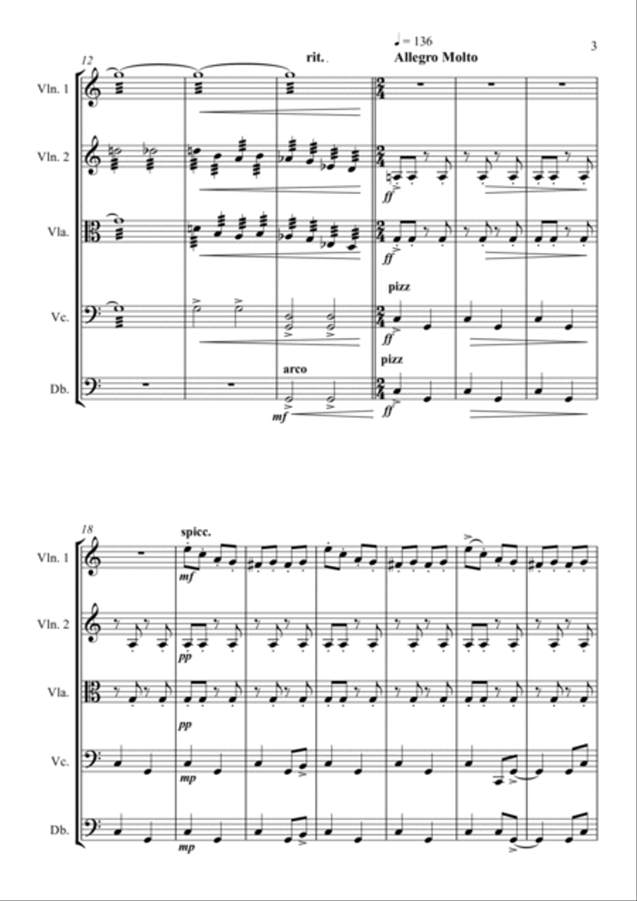 Humdinger, for String Orchestra (Standard Arrangement) Chamber Music scores gallery preview page 3