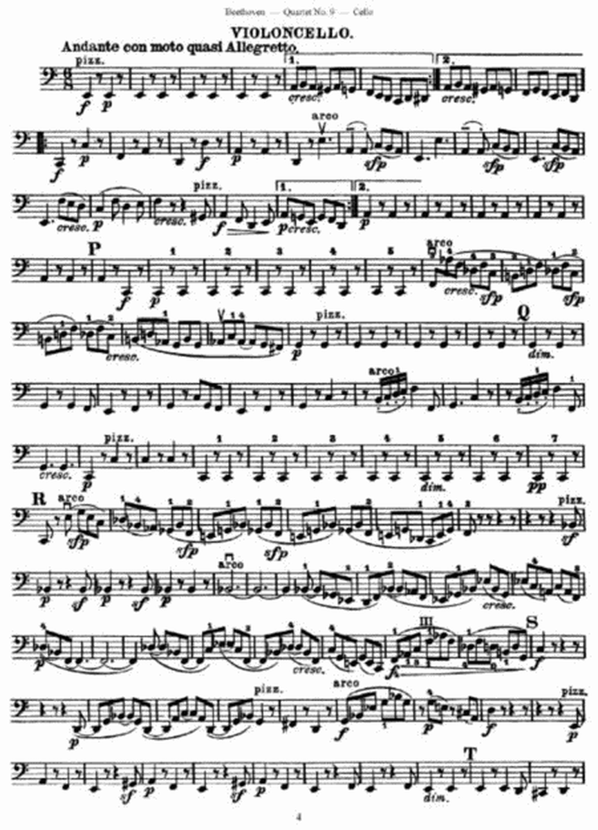 L. v. Beethoven - Quartet No. 9 in C Major Op. 59, No. 3
