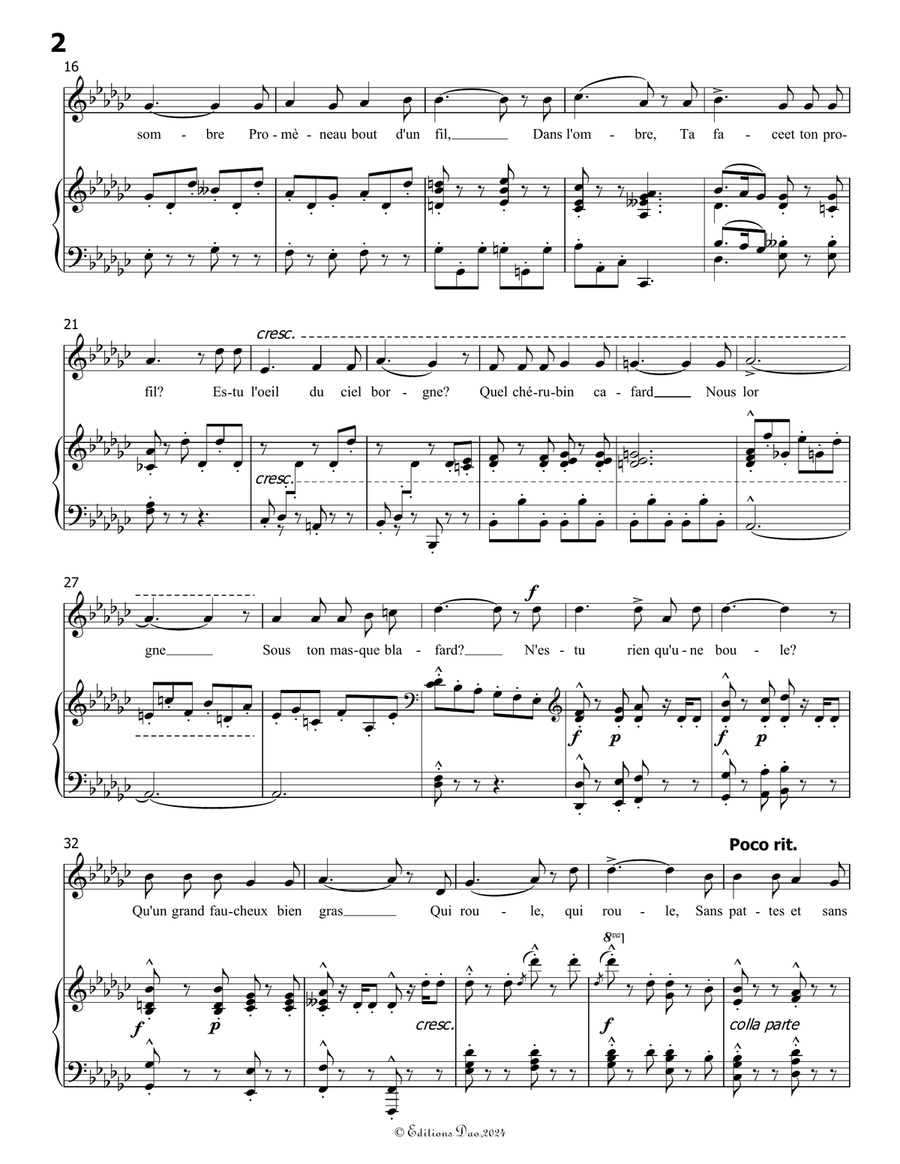 Ballade à la lune, by Edouard Lalo, in G flat Major Piano, Vocal scores gallery preview page 4