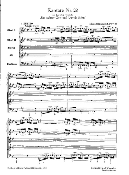 Cantata BWV 23 "Thou very God, and David's Son"