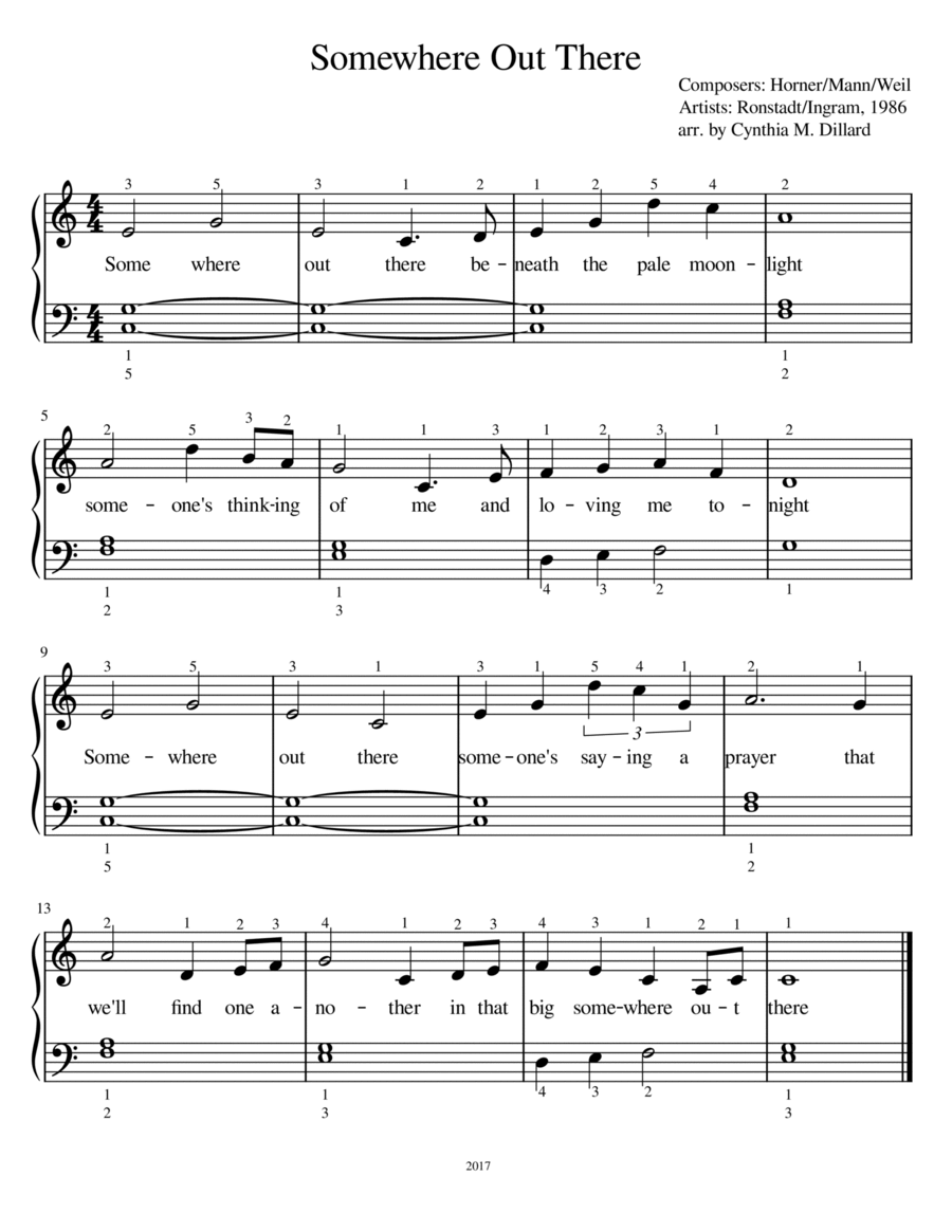 Somewhere Out There Voice scores gallery preview page 1