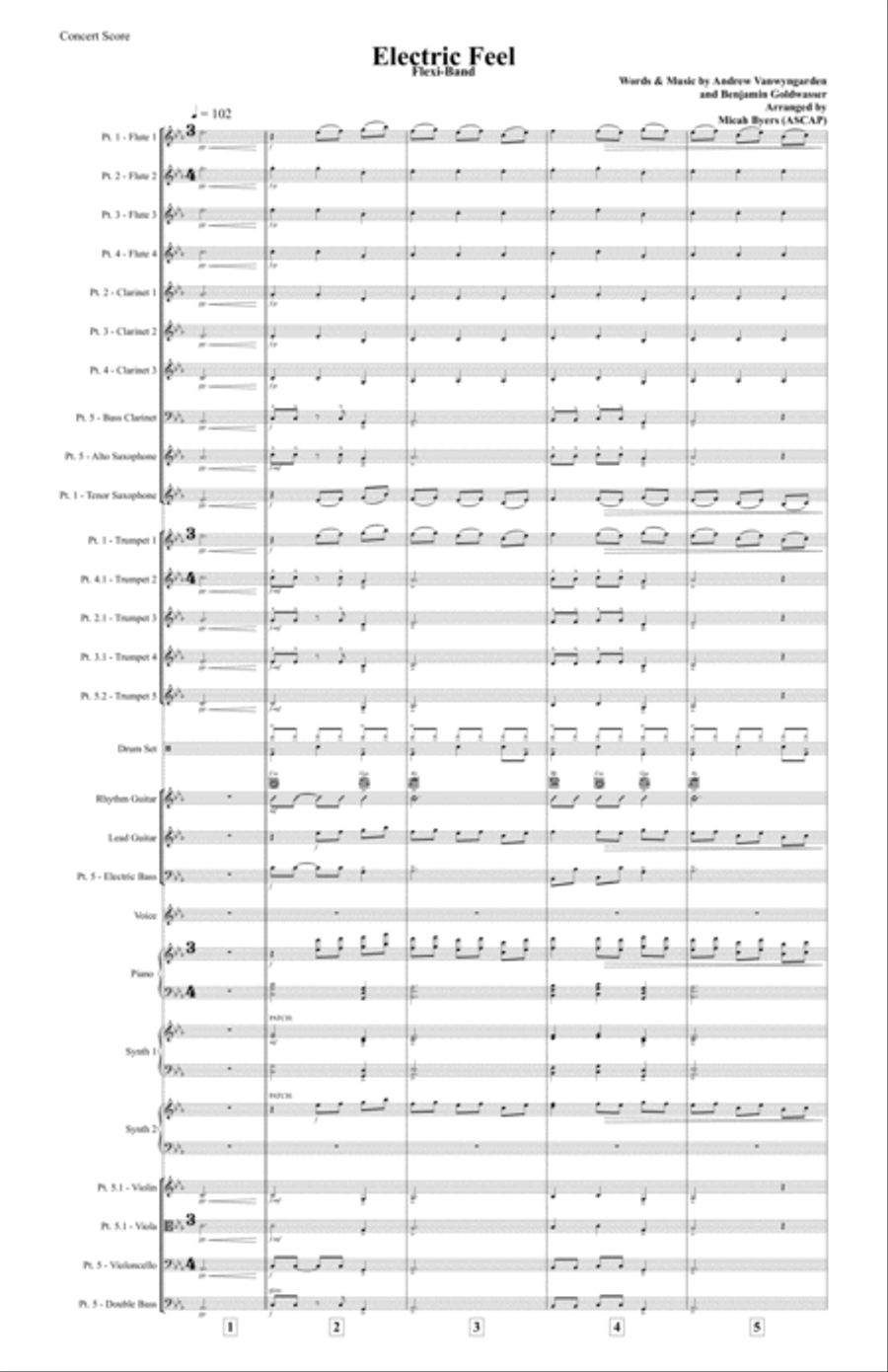 Electric Feel Large Ensemble scores gallery preview page 1