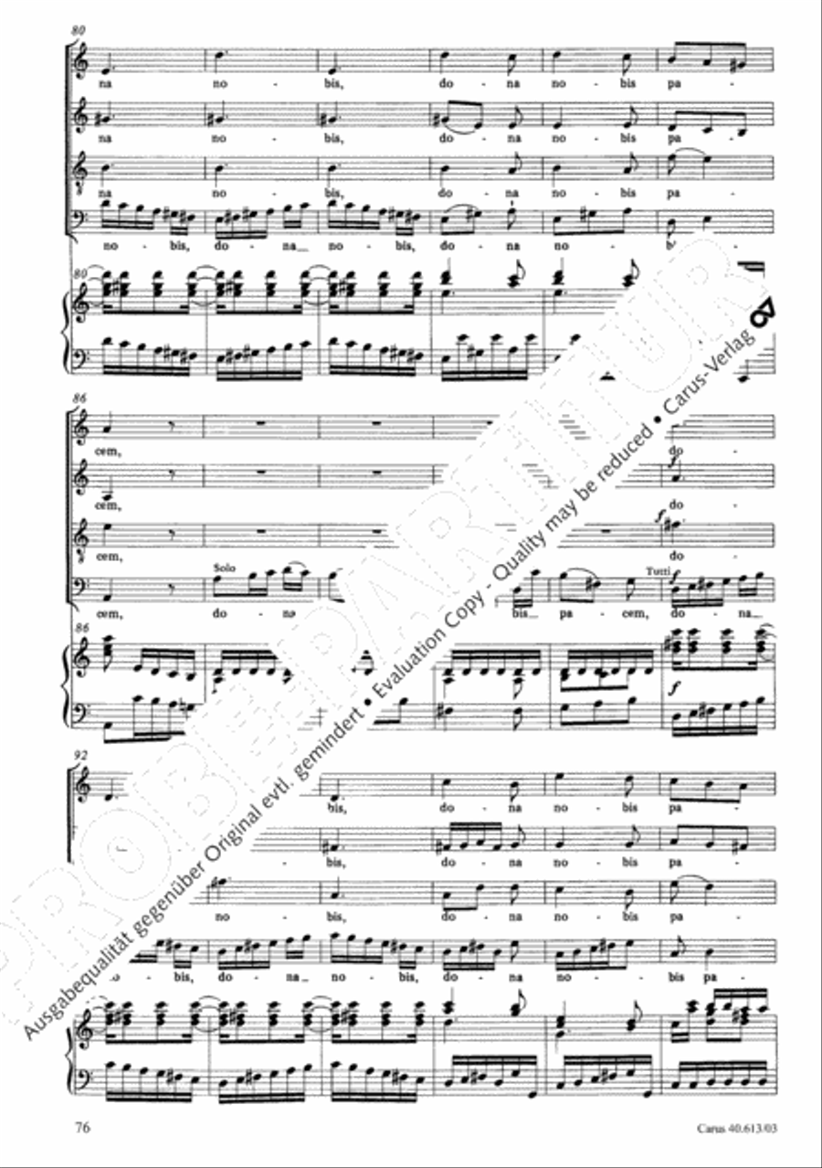 Mass in C (Missa in C) 4-Part scores gallery preview page 77