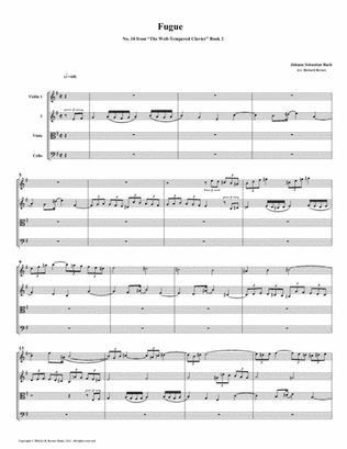 Fugue 10 from Well-Tempered Clavier, Book 2 (String Quartet)