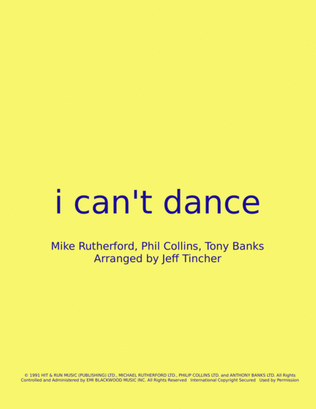 Book cover for I Can't Dance
