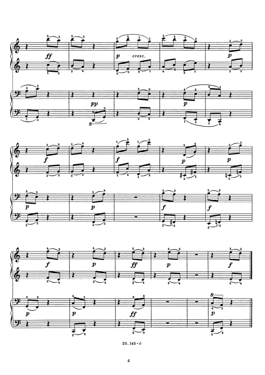 IV Peças para piano a quatro mãos 1 Piano, 4-Hands scores gallery preview page 6