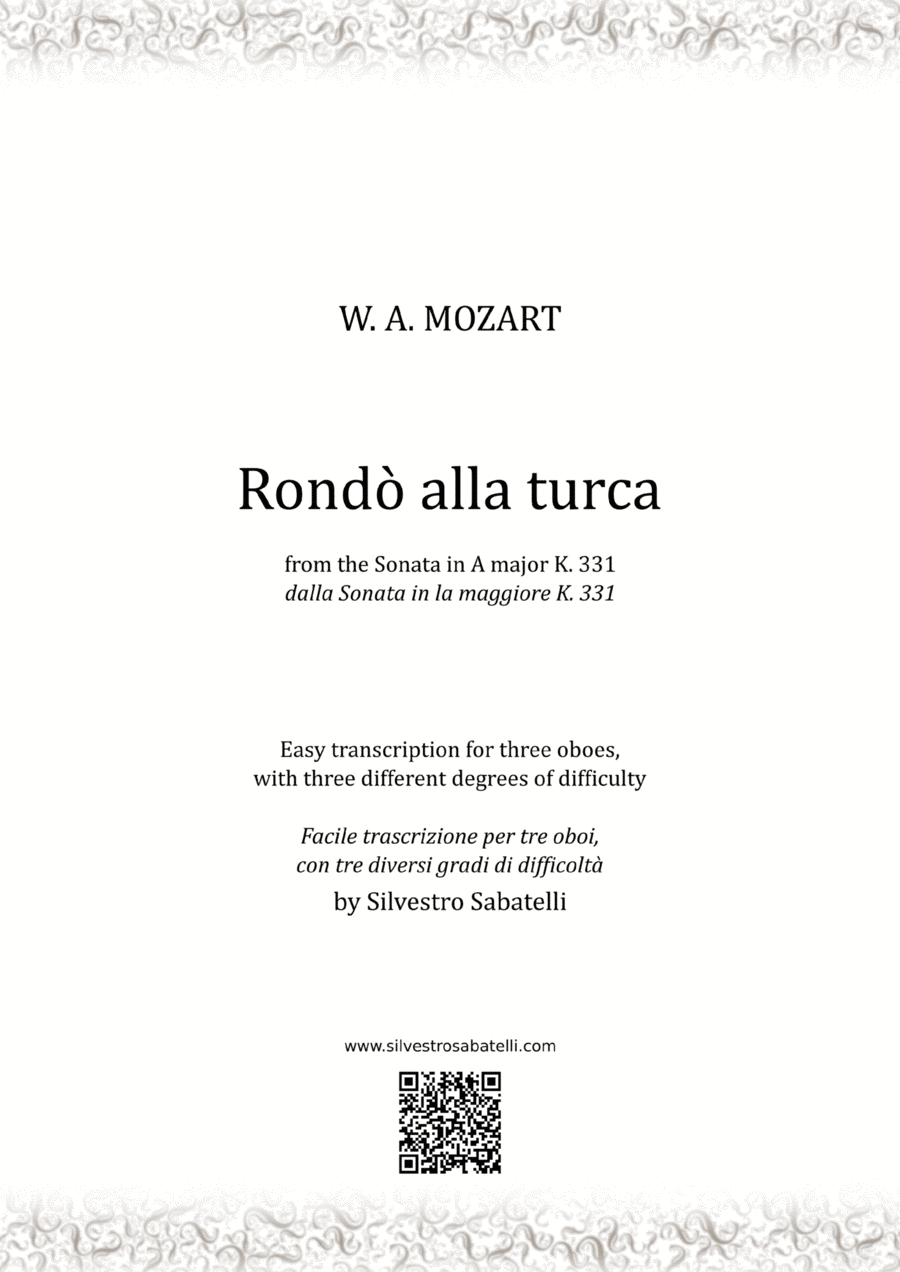 Rondò alla turca - Turkish March Woodwind Trio scores gallery preview page 1
