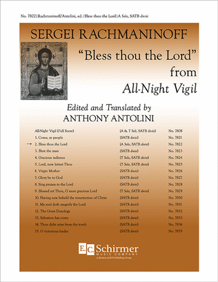 Book cover for All-Night Vigil: 2. Bless thou the Lord