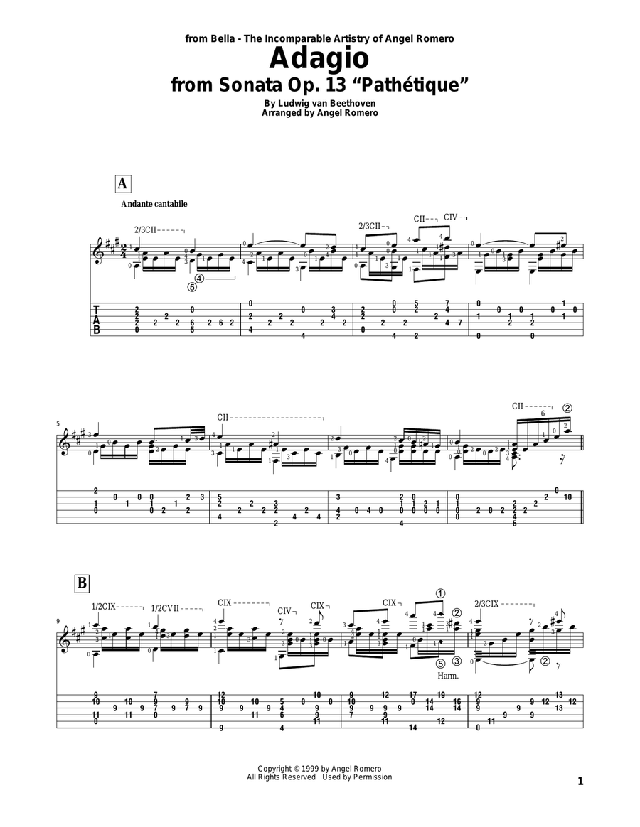 Adagio Acoustic Guitar scores gallery preview page 1