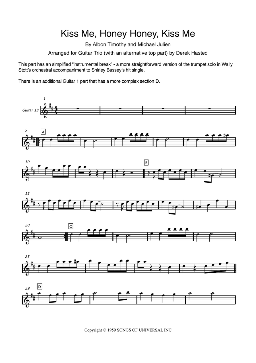 Kiss Me Honey Honey Guitar Ensemble scores gallery preview page 5