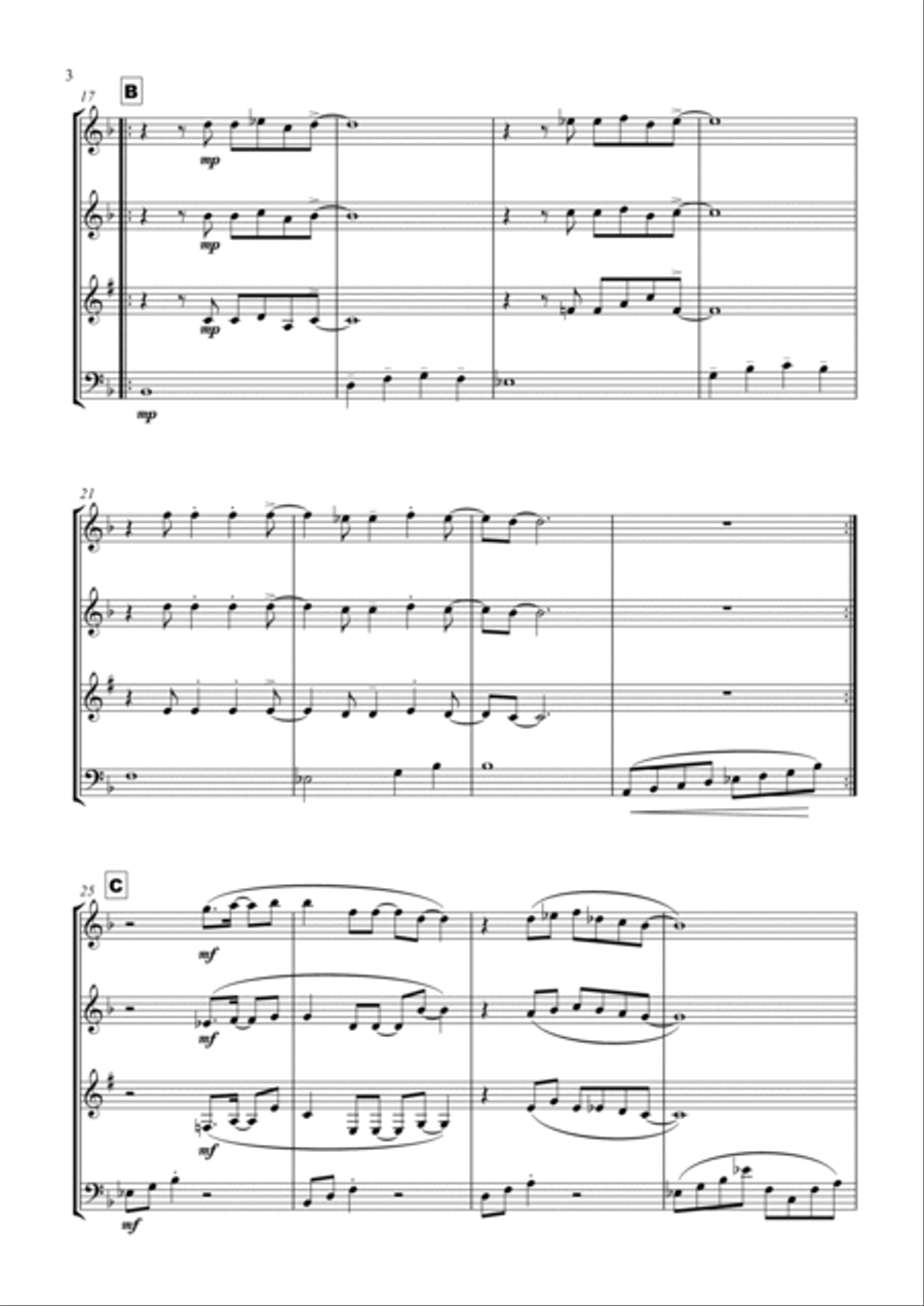 Suspicious Minds Suspicious Minds Woodwind Quartet scores gallery preview page 3