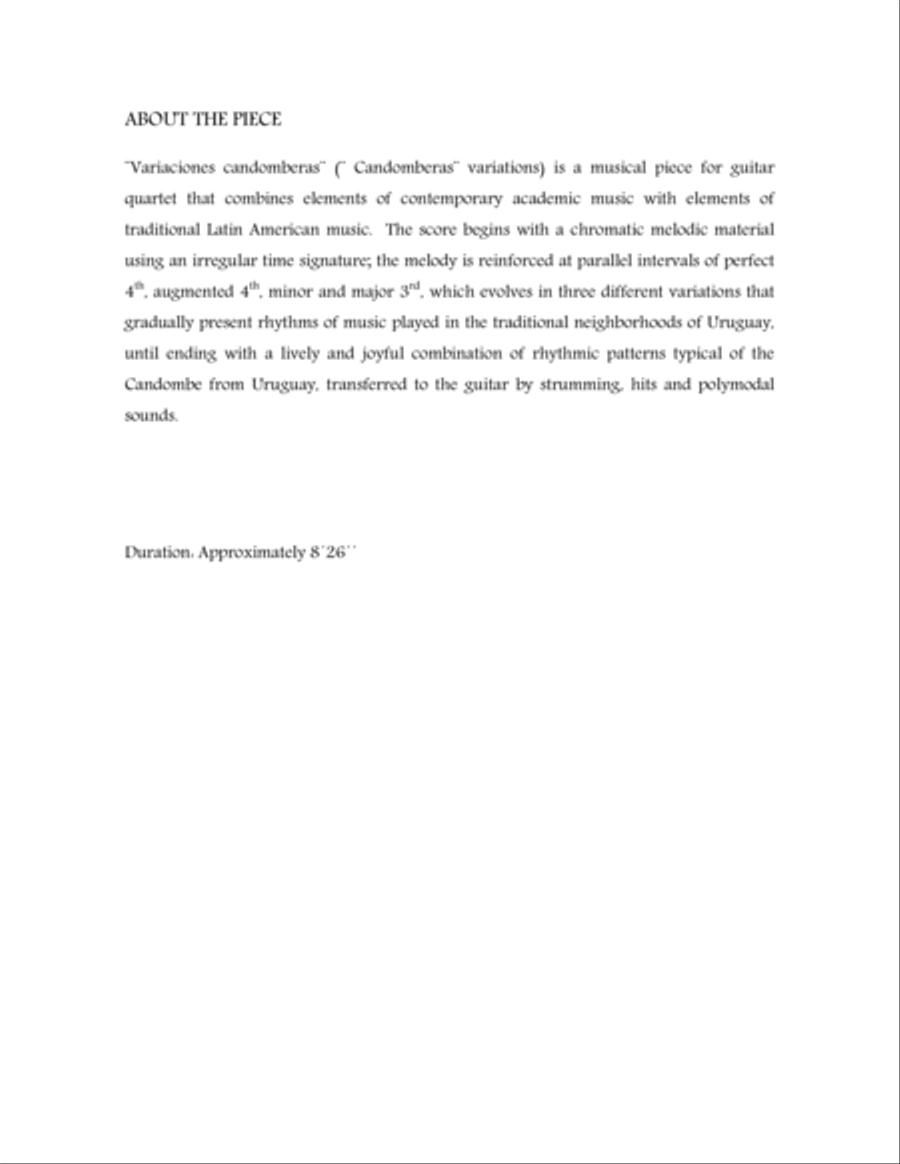 Variaciones candomberas - Score Only Classical Guitar scores gallery preview page 3