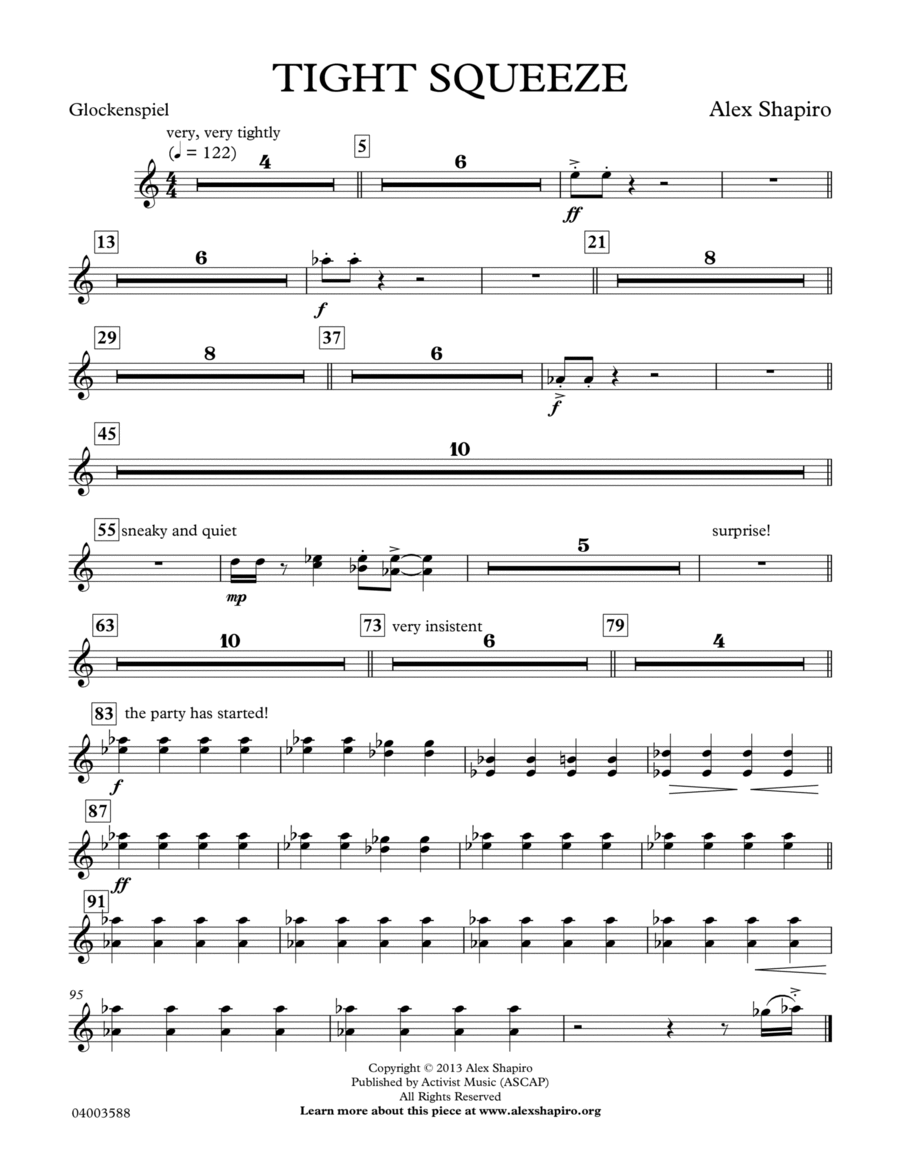 Tight Squeeze - Glockenspiel Concert Band scores gallery preview page 1