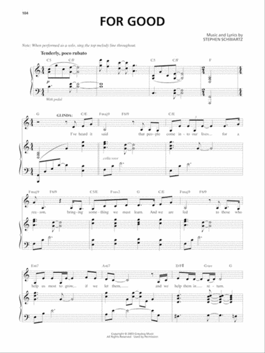 Wicked (Vocal Selections) Piano, Vocal scores gallery preview page 7