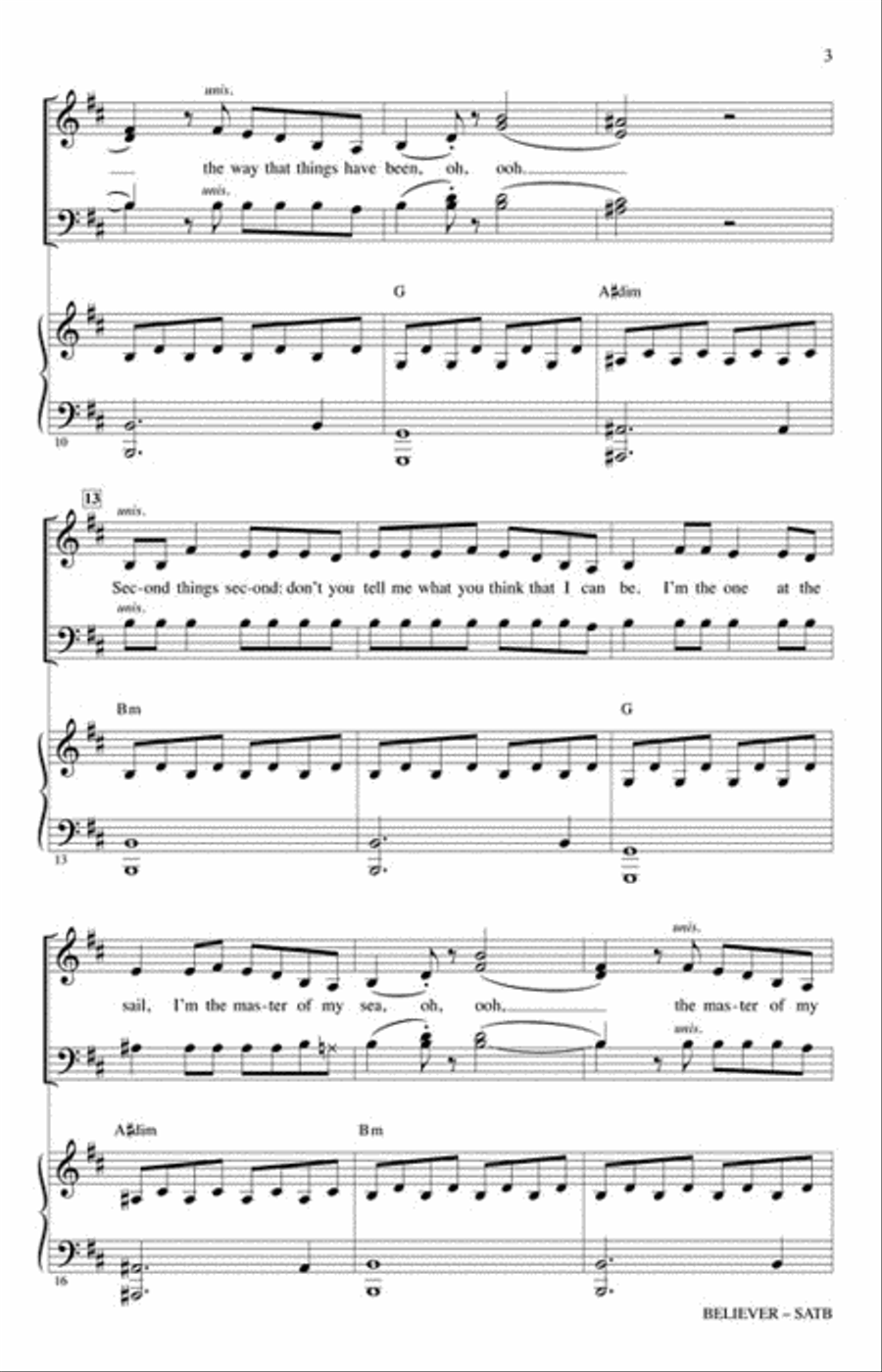 Believer 4-Part scores gallery preview page 3
