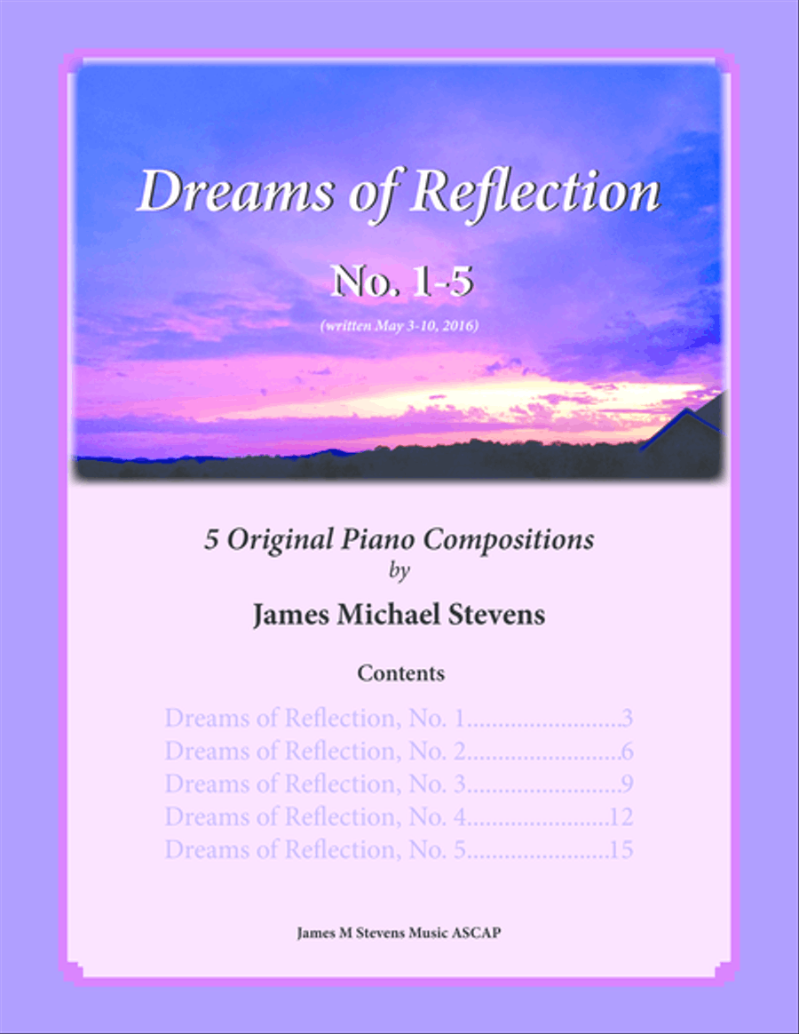 Dreams of Reflections, No. 1-5 - Piano Book Piano Solo scores gallery preview page 1