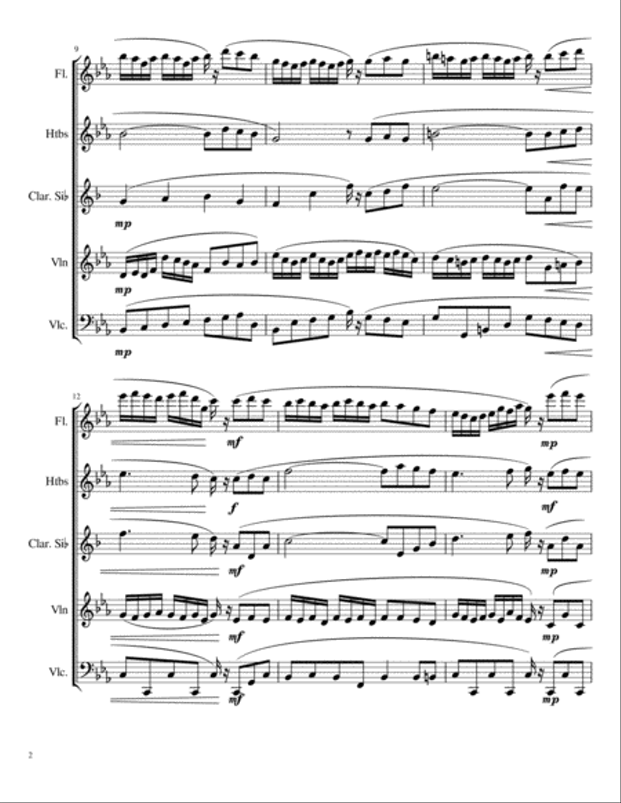 Souvenirs (Quintette, 3rd movement.) Small Ensemble scores gallery preview page 2