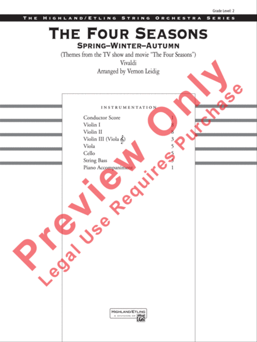The Four Seasons (Spring, Winter, Autumn) String Orchestra scores gallery preview page 2
