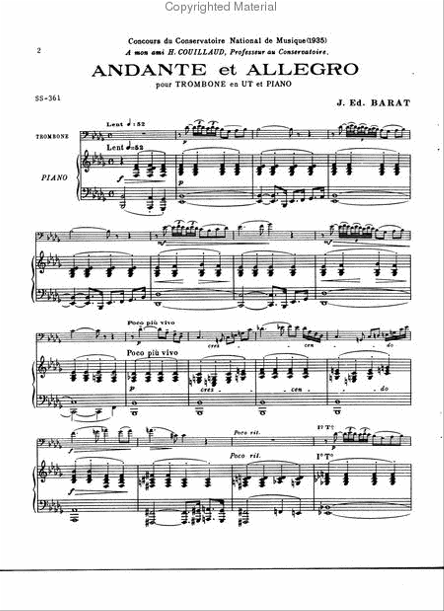 Andante and Allegro Baritone Horn scores gallery preview page 3