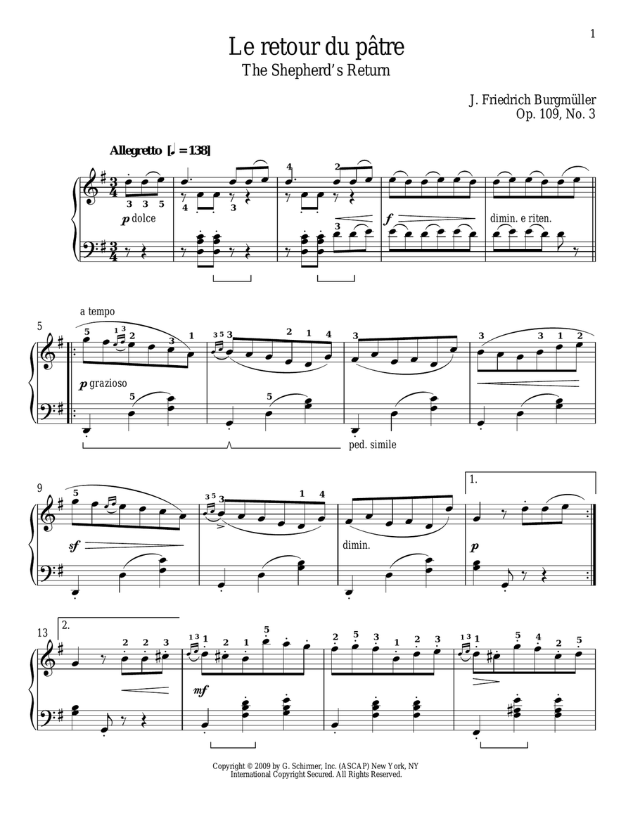 The Shepherd's Return Piano Solo scores gallery preview page 1