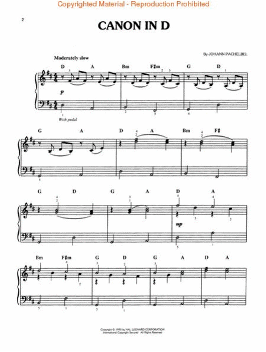Canon in D Easy Piano scores gallery preview page 2