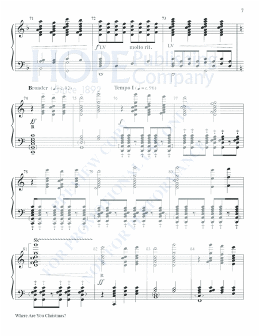 Where Are You Christmas? Handbell Choir scores gallery preview page 8
