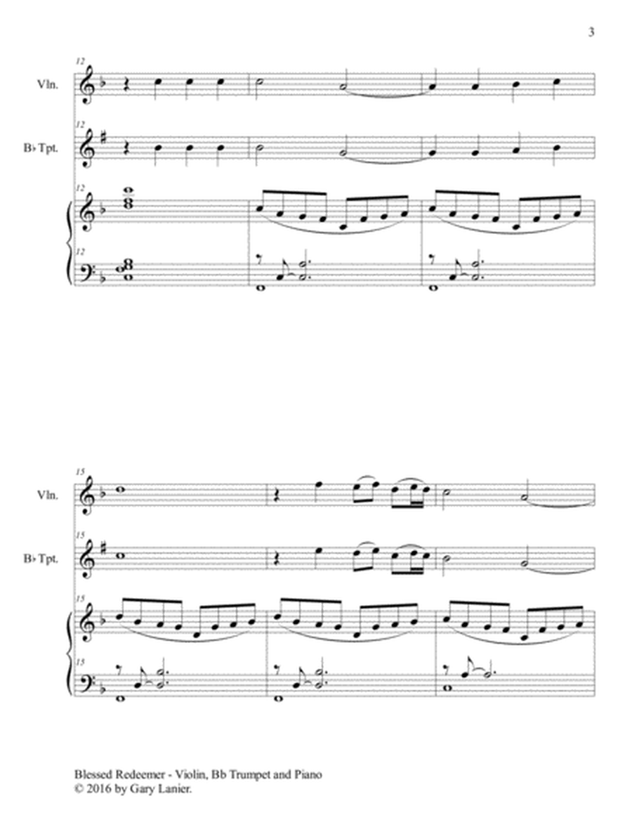 3 FAVORITE HYMNS (Trio - Violin, Bb Trumpet & Piano with Score/Parts) image number null