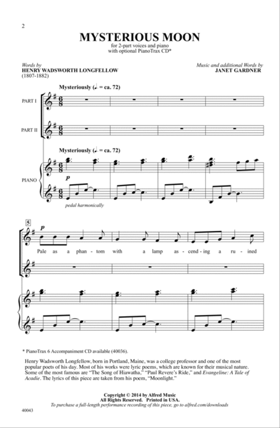 Mysterious Moon Choir scores gallery preview page 1