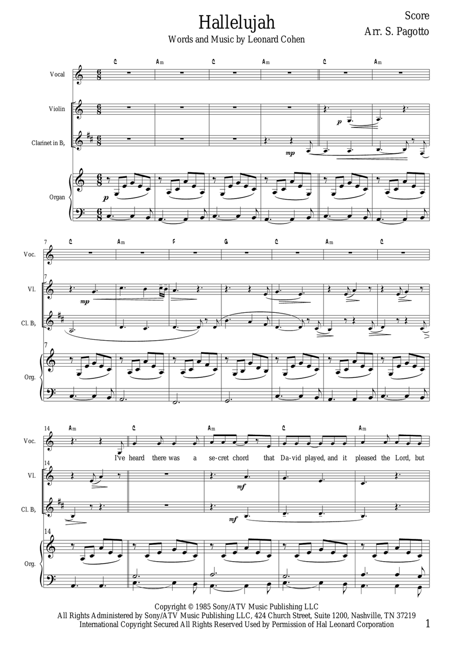 Hallelujah Hallelujah Piano, Vocal scores gallery preview page 1