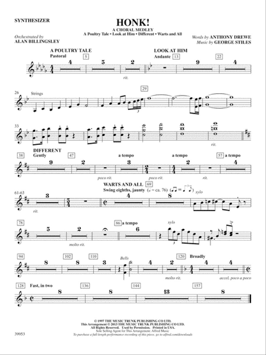 Honk!: Synthesizer Honk!: Synthesizer Part scores gallery preview page 1