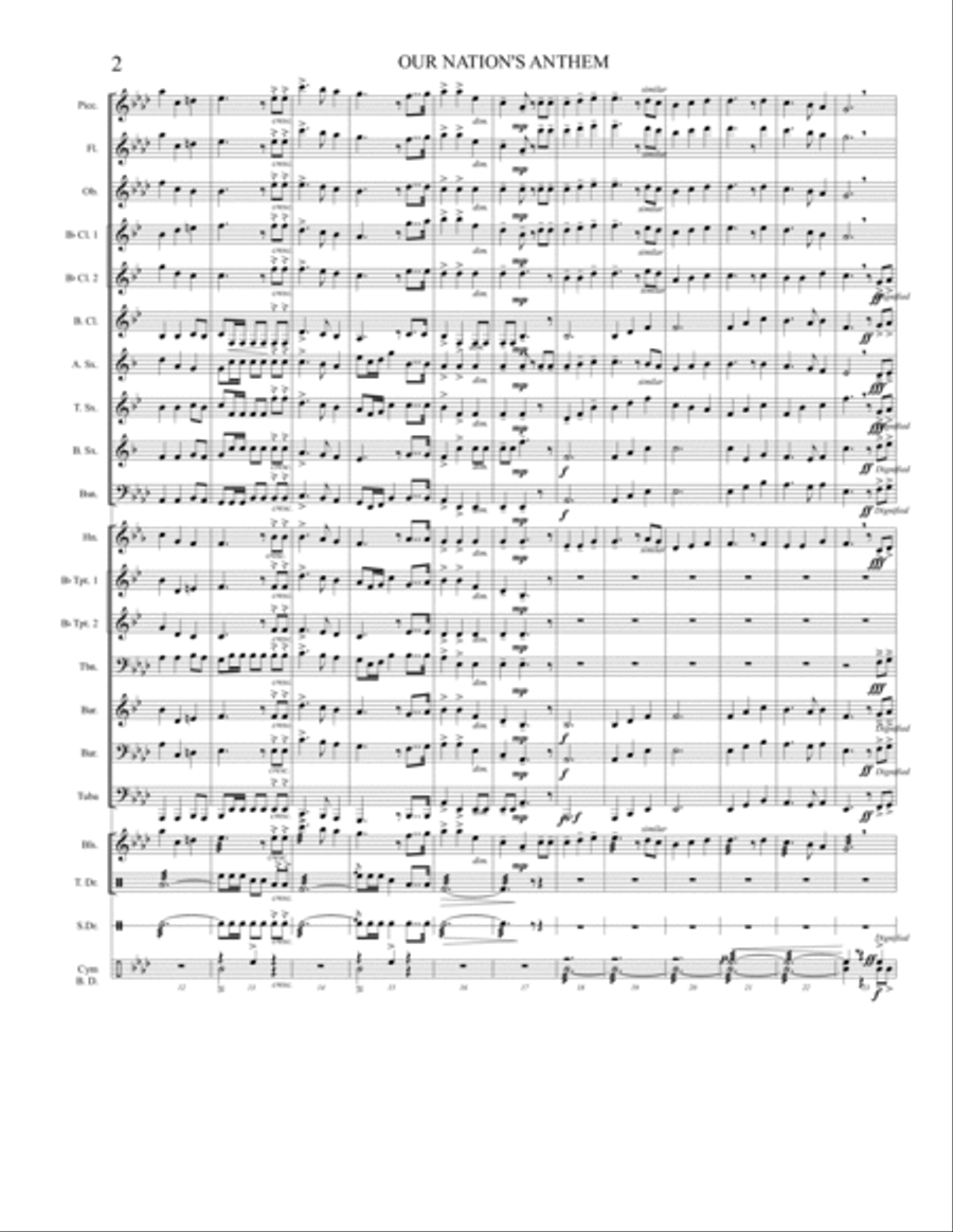 Our Nation's Anthem (Star Spangled Banner) Marching Band scores gallery preview page 4