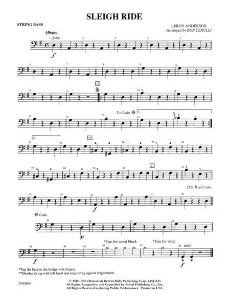 Sleigh Ride: String Bass