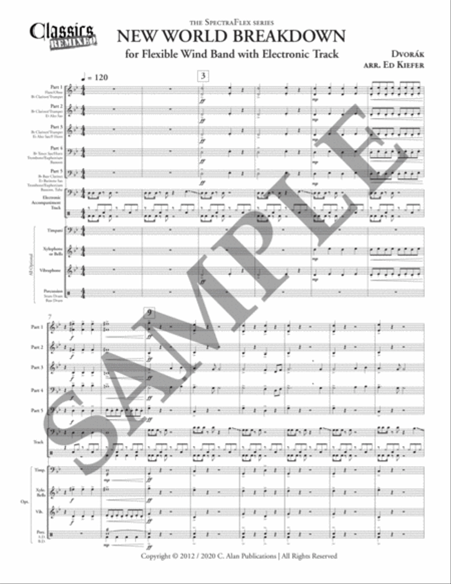 New World Breakdown (5-Part Flex + Track) by Antonin Dvorak Flexible/Adaptable - Sheet Music page 4