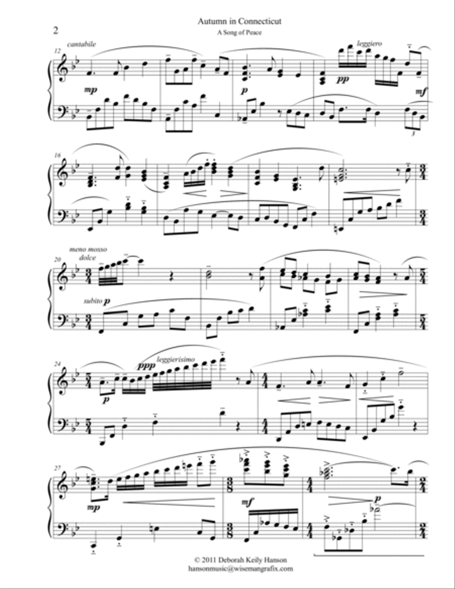Autumn in Connecticut Piano Solo scores gallery preview page 2