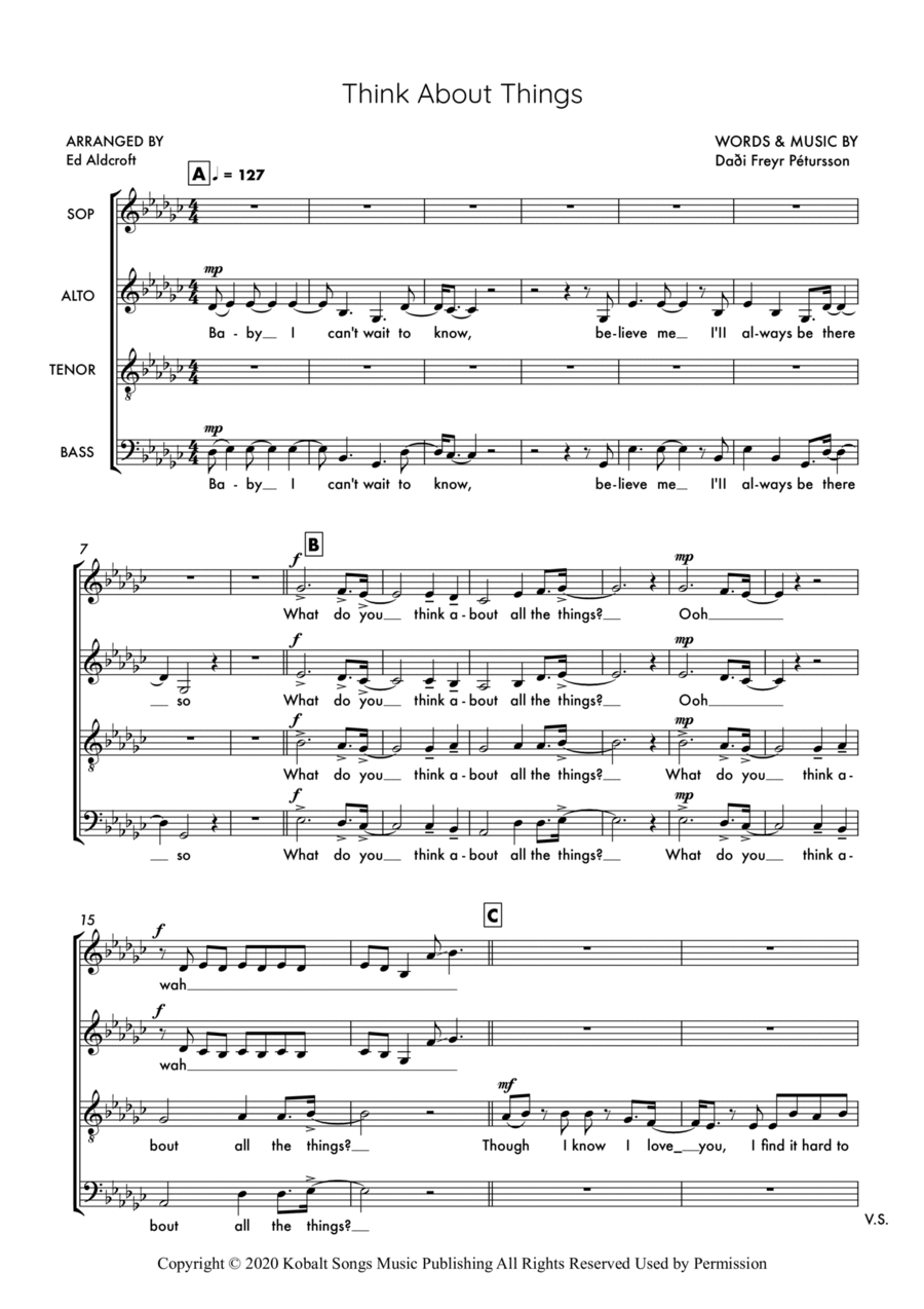 Think About Things Think About Things 4-Part scores gallery preview page 1