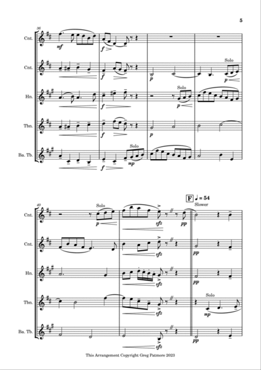 Danny boy Brass Quintet scores gallery preview page 5