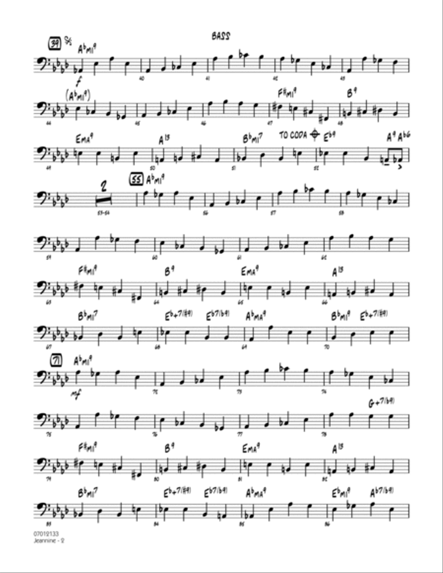 Jeannine - Bass Jazz Ensemble scores gallery preview page 2