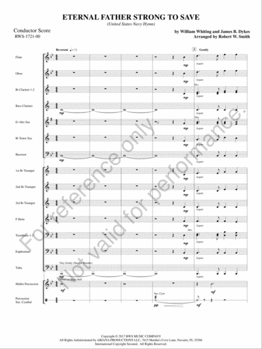 Eternal Father, Strong to Save Concert Band scores gallery preview page 2