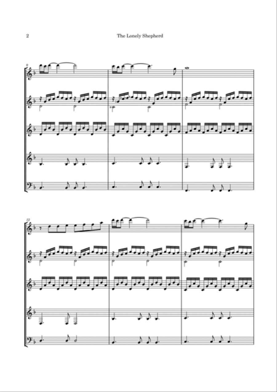 The Lonely Shepherd Guitar Ensemble scores gallery preview page 5