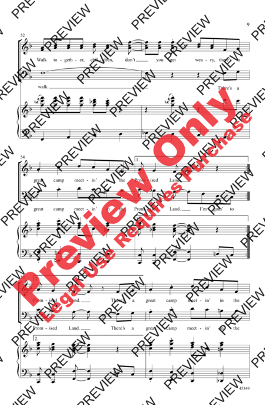 Walk Together, Children 3-Part scores gallery preview page 9