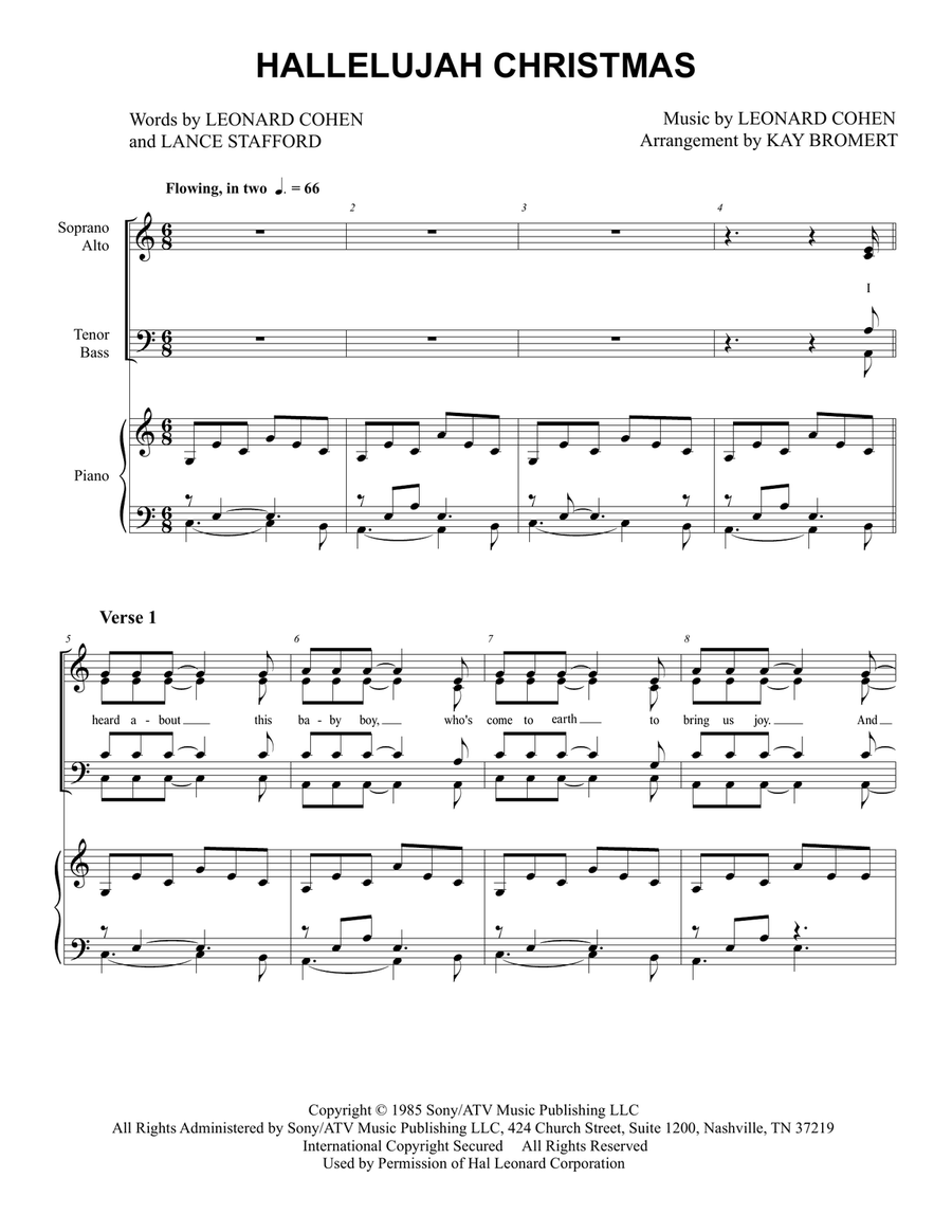 Hallelujah 4-Part scores gallery preview page 1