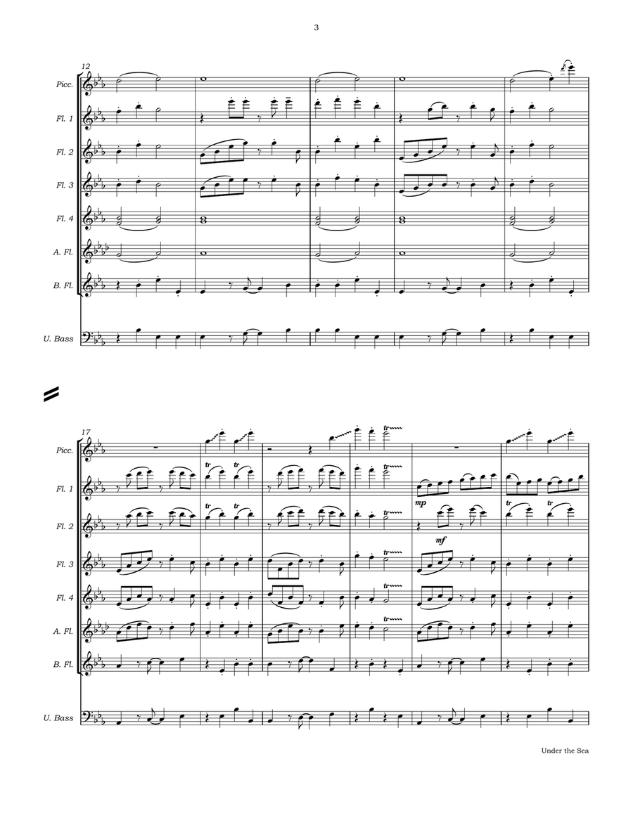 Under The Sea Flute Choir scores gallery preview page 6