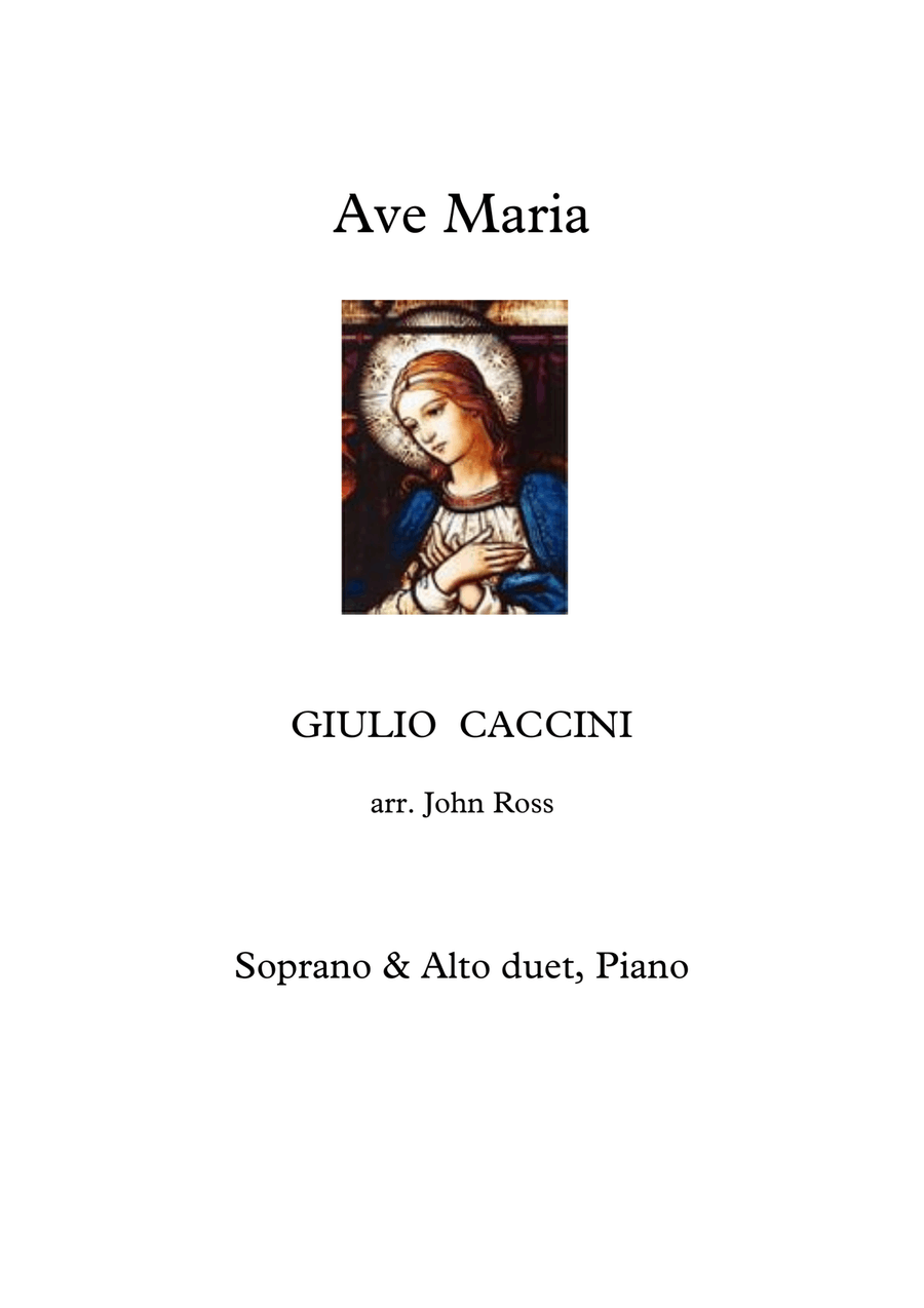 Ave Maria (Caccini) (Soprano & Alto duet, Piano) Piano scores gallery preview page 1