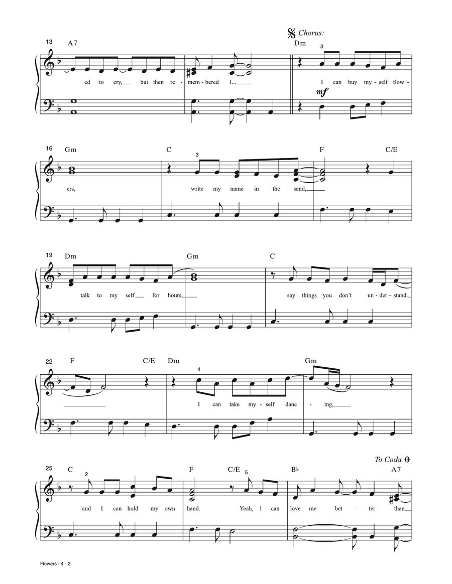 Flowers Piano, Vocal scores gallery preview page 2