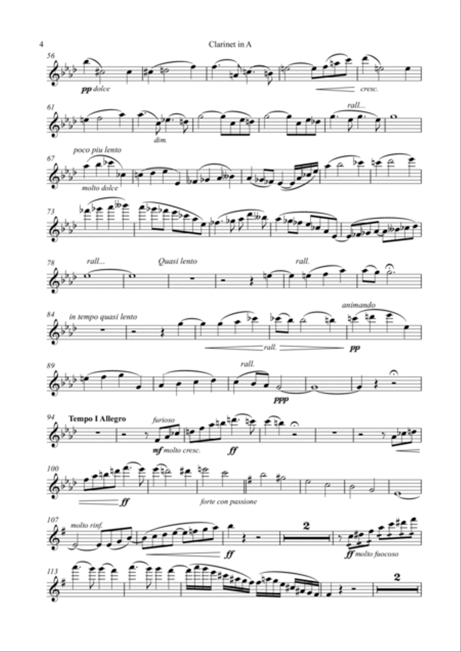 C. Franck - Violin Sonata in A major arranged for clarinet and piano (Solo Part Only) A Clarinet scores gallery preview page 6