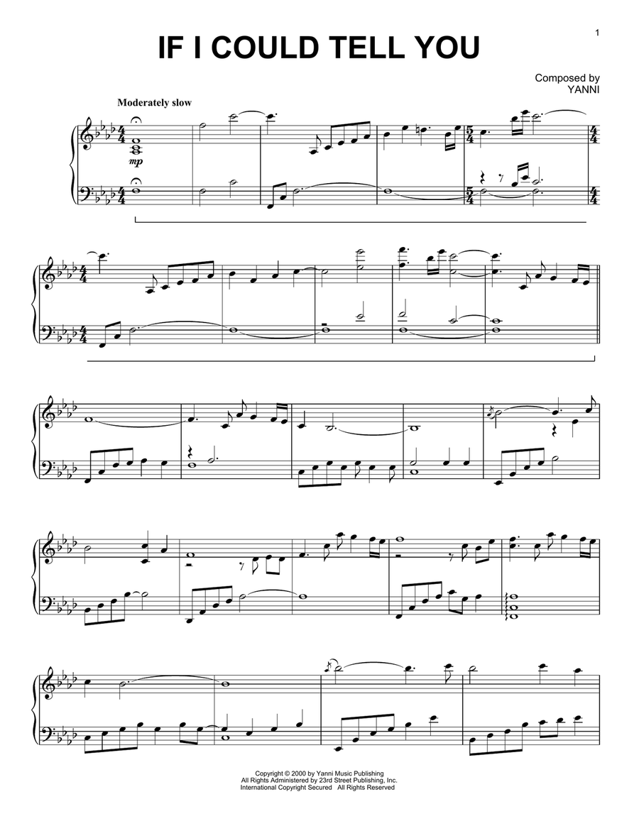 If I Could Tell You Piano Solo scores gallery preview page 1